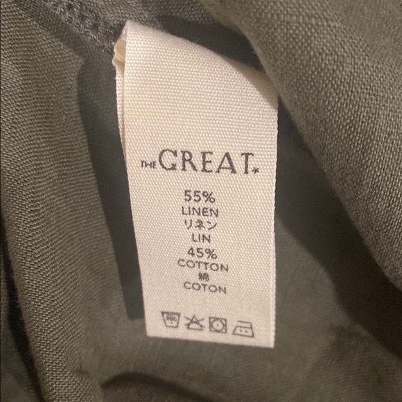 THE GREAT. Green Cargo Pants Relaxed Fit Elastic & Tie Waist Size S - Picture 6 of 6